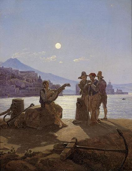 Carl Gustav Carus Italienische Fischer im Hafen von Neapel oil painting picture